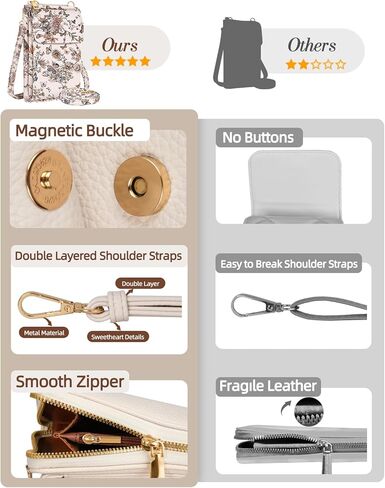 Cell Phone Purse Crossbody Bags for Women - Cute Design Leather Cellphone Bag Small Wallet Purses with Strap in Kuwait