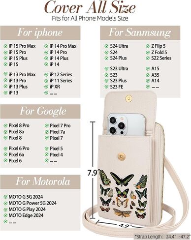Cell Phone Purse Crossbody Bags for Women - Cute Design Leather Cellphone Bag Small Wallet Purses with Strap in Kuwait