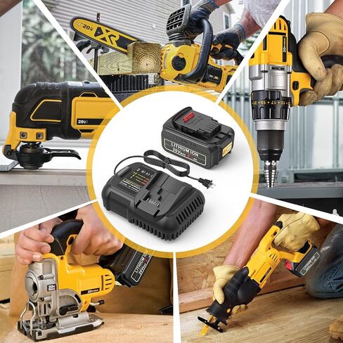 Futurebatt 20V Max Battery for DEWALT 20-Volt MAX Tools 6.0Ah الليثيوم استبدال البطارية DCB206 DCB205 DCB204 DCB203 DCB201 DCB200 DCB181 DCB180 DCD DCF DCG DCS Series in Kuwait