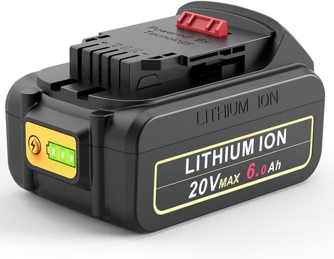 Futurebatt 20V Max Battery for DEWALT 20-Volt MAX Tools 6.0Ah الليثيوم استبدال البطارية DCB206 DCB205 DCB204 DCB203 DCB201 DCB200 DCB181 DCB180 DCD DCF DCG DCS Series in Kuwait