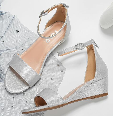 Girls High Heels Sandal for Girls Open Toe Ankle Buckle Strap Dress Shoes for Little Big Kids in Wedding Party Block Chunky Pump Sandals Chunky Pump Sandals in Saudi Arabia