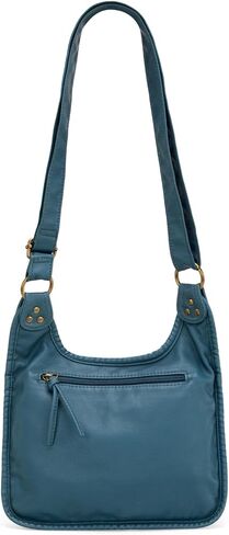 Wrangler Crossbody Bag for Women Soft Washed Leather Multi Pocket Shoulder Purses in Saudi Arabia