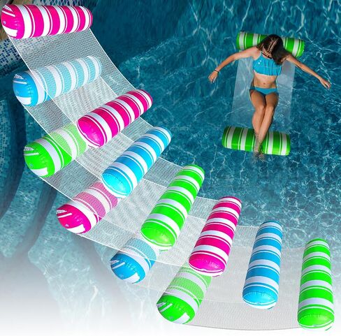 6 Pack Inflatable Pool Floats Adult Size Water Hammock,Hammock Floats for Adults,4-in-1 Multi-Purpose Pool Floating Toys,Pool Rafts Lounge Chairs Floaties,for Adults Vacation Fun and Rest in Saudi Arabia