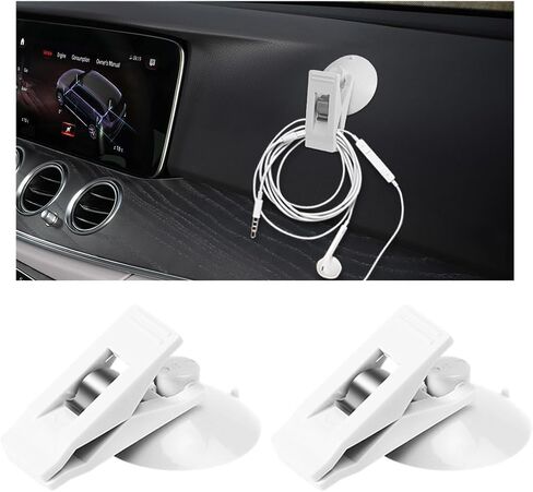 2 PCS Suction Cup Card Bill Clip, Strong Metal Car Sun Shade Window Ticket Paper Towel Clamp, Multiple Purpose Decor Pendants for Advertising Business Holder (Black) in Kuwait