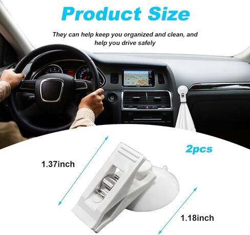 2 PCS Suction Cup Card Bill Clip, Strong Metal Car Sun Shade Window Ticket Paper Towel Clamp, Multiple Purpose Decor Pendants for Advertising Business Holder (Black) in Kuwait