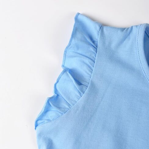 HILEELANG Little Girls Short Sleeve Dresses Easter Summer Cotton Casual Skater Swing Twirly Sundress in Kuwait