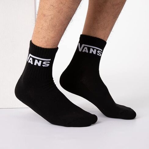 VANS Men's Half Crew Socks: 3-Pack (9.5-13, Black) in Saudi Arabia