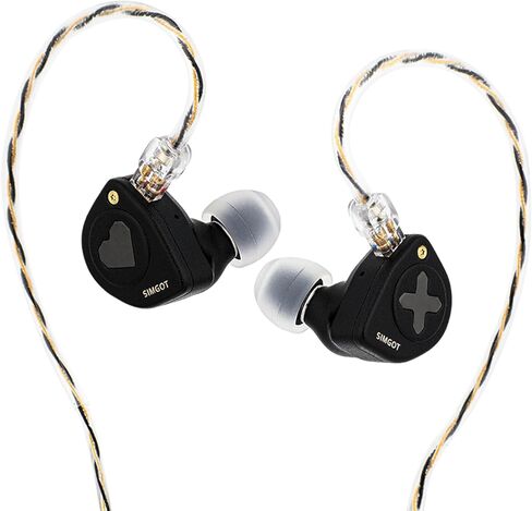 Linsoul SIMGOT EW300 1DD+1Planar+1PZT محرك هجين في شاشة الأذن، سماعات أذن سلكية IEM، سماعات أذن للألعاب مع فوهات قابلة للفصل، كابل OFC IEM مطلي بالفضة للموسيقي الصوتي (EW300 DSP) in Kuwait