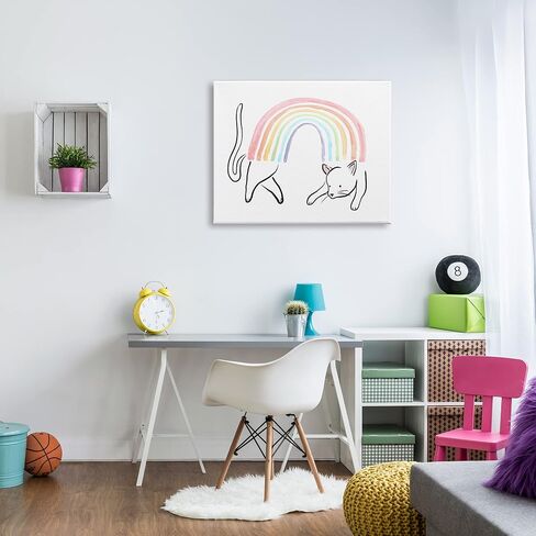 Stupell Industries Cat Rainbow Fun Pet Animal Canvas Wall Art, Design by Lil' Rue in Saudi Arabia