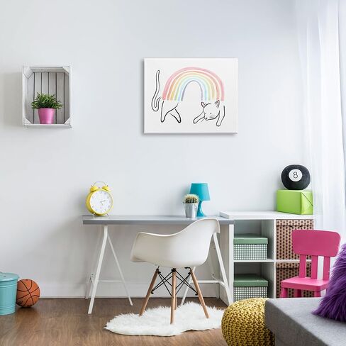Stupell Industries Cat Rainbow Fun Pet Animal Canvas Wall Art, Design by Lil' Rue in Saudi Arabia