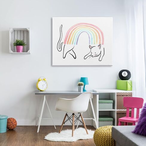 Stupell Industries Cat Rainbow Fun Pet Animal Canvas Wall Art, Design by Lil' Rue in Saudi Arabia