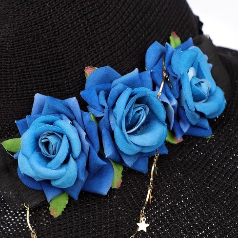 Rose Witch Hat Lolita Knit Witch Hat for Women Girls Wide-Brimmed Hat for Halloween Party in Saudi Arabia
