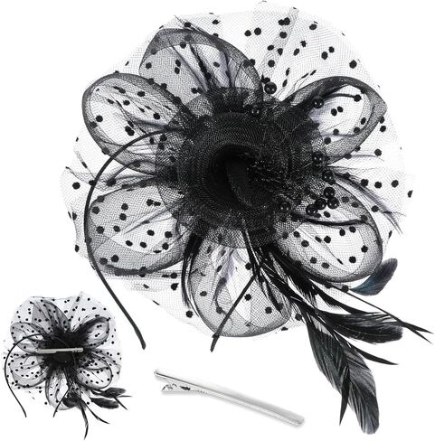 Giantree Fascinators Hat for Women, Classic Retro Tea Party Mesh Hair Clip Elegant Lace Hat for Cocktail Party Wedding in Saudi Arabia