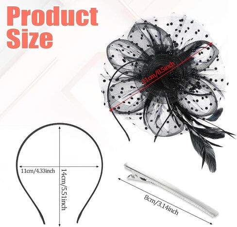 Giantree Fascinators Hat for Women, Classic Retro Tea Party Mesh Hair Clip Elegant Lace Hat for Cocktail Party Wedding in Saudi Arabia