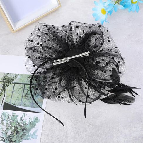 Giantree Fascinators Hat for Women, Classic Retro Tea Party Mesh Hair Clip Elegant Lace Hat for Cocktail Party Wedding in Saudi Arabia