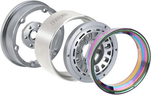 INJORA -10mm Offset Aluminum 1.9" Beadlock Wheel Rim for SCX10 TRX4 VS4-10 Gen8 1/10 RC Crawler Upgrade(Grey) in Saudi Arabia