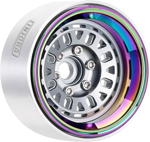 INJORA -10mm Offset Aluminum 1.9" Beadlock Wheel Rim for SCX10 TRX4 VS4-10 Gen8 1/10 RC Crawler Upgrade(Grey) in Saudi Arabia