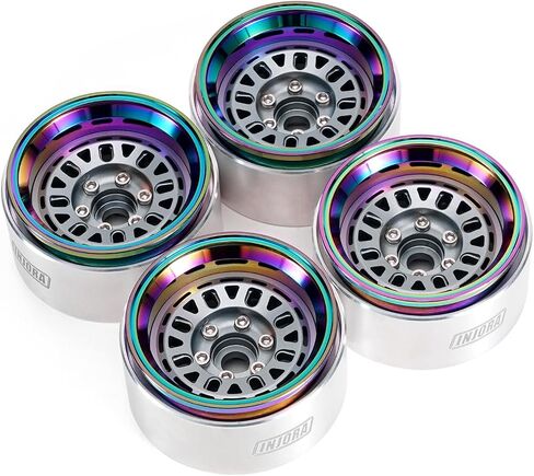 INJORA -10mm Offset Aluminum 1.9" Beadlock Wheel Rim for SCX10 TRX4 VS4-10 Gen8 1/10 RC Crawler Upgrade(Grey) in Saudi Arabia