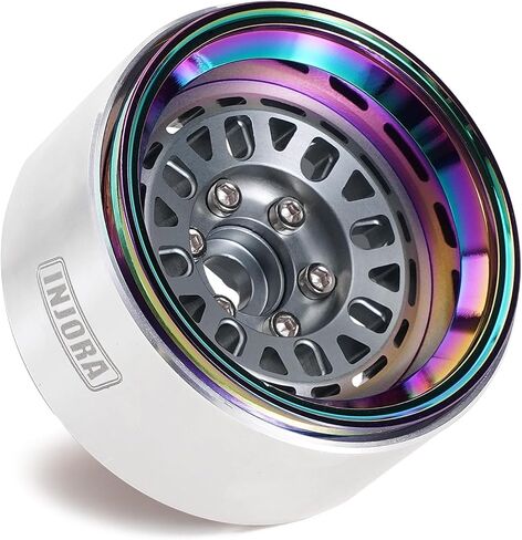 INJORA -10mm Offset Aluminum 1.9" Beadlock Wheel Rim for SCX10 TRX4 VS4-10 Gen8 1/10 RC Crawler Upgrade(Grey) in Saudi Arabia