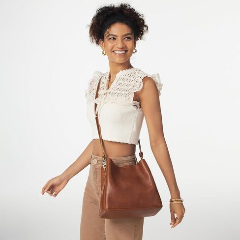 S-ZONE Full Grain Leather Crossbody Bags for Women Shoulder Bag Butterfly Bucket Purses in Saudi Arabia