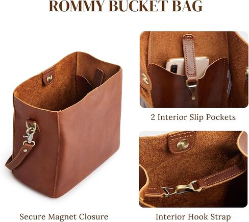S-ZONE Full Grain Leather Crossbody Bags for Women Shoulder Bag Butterfly Bucket Purses in Saudi Arabia