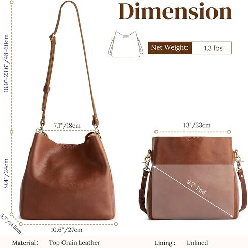 S-ZONE Full Grain Leather Crossbody Bags for Women Shoulder Bag Butterfly Bucket Purses in Saudi Arabia