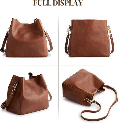 S-ZONE Full Grain Leather Crossbody Bags for Women Shoulder Bag Butterfly Bucket Purses in Saudi Arabia