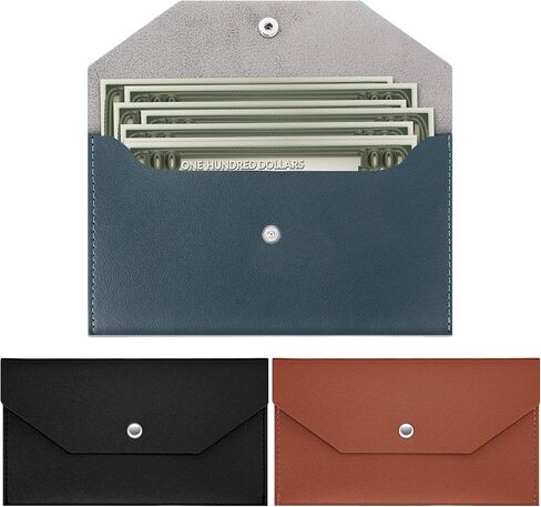 3 PCS Reusable Budget Envelope Cash Envelope Wallet PU Leather Cash Money Pouch Cash Stuffing Wallet Cash Envelope Cash Tip Envelopes Cash Wallet Envelope for Cash, Checks, Bills in Saudi Arabia