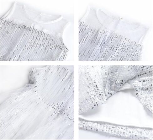 Girl Sequin Dress Kids Sparkle Sleeveless Tulle Party Prom Mesh Dress in Saudi Arabia