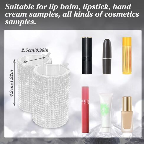 New Type Car Lipstick Holder, Upright Lip Balm Holder No Melt,Buling Girl Car Accessories Interior, Suitable for Various Car Models. (Black Bling) in Kuwait