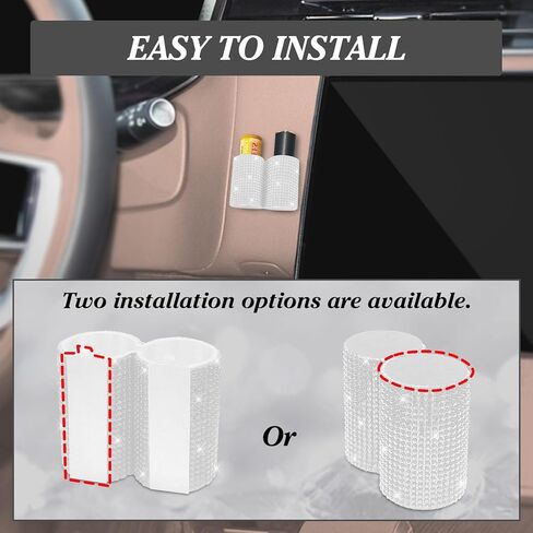 New Type Car Lipstick Holder, Upright Lip Balm Holder No Melt,Buling Girl Car Accessories Interior, Suitable for Various Car Models. (Black Bling) in Kuwait