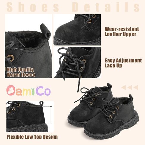Oamico Toddler Boys Girls Hiking Boots Little Kid Work Boots Outdoor Non Slip Lace Up Winter Snow Ankle Boots in Saudi Arabia