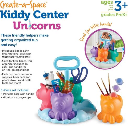 Learning Resources Create-a-Space Kiddy Center Trucks - 5 Pieces, Kids Art Supplies Organizer, Storage Caddy for Kids,Crayon Organizer in Saudi Arabia
