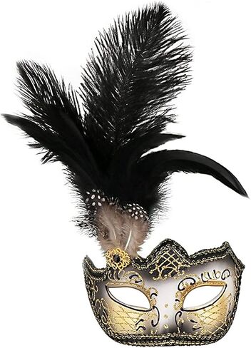 قناع تنكر من الريش من Qavctw، أقنعة الوجه التنكرية لحفلات الهالوين ماردي جراس in Kuwait