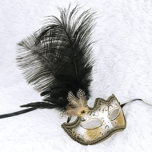 قناع تنكر من الريش من Qavctw، أقنعة الوجه التنكرية لحفلات الهالوين ماردي جراس in Kuwait