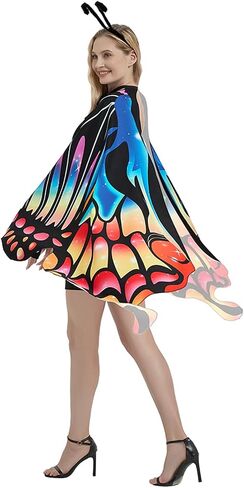 Oubest Butterfly Wings for Women, Adult Butterfly Cloak Fairy Wings Halloween Nymph Costume Butterfly Pixie Wings in Saudi Arabia