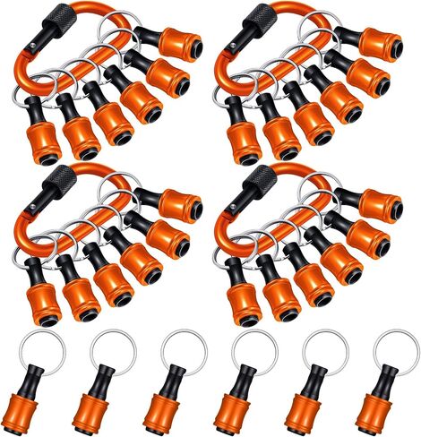 Gisafai 24 Pcs 4 Sets 1/4 Inch Hex Shank Bit Holder Portable Screwdriver Bits Holder Hand Held Extension Bar Drill Bit Organizer Screw Adapter Drill Change Bit Holder Keychain for Screwdrivers, Black in Kuwait
