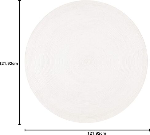 SAFAVIEH Braided Collection 5' Round Beige BRD901B Handmade Country Cottage Reversible Wool Entryway Foyer Living Room Bedroom Kitchen Area Rug in Saudi Arabia