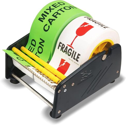 Excell Economy Lightweight Table Label Dispenser (3" Wide/ 77mm): Fits 3" Labels, Easy to Peel Off, and Secure with 4 Suction Cups. Durable Plastic, Adjustable for Different Rolls. (3 Inch) in Kuwait