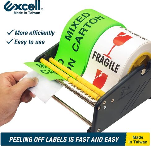 Excell Economy Lightweight Table Label Dispenser (3" Wide/ 77mm): Fits 3" Labels, Easy to Peel Off, and Secure with 4 Suction Cups. Durable Plastic, Adjustable for Different Rolls. (3 Inch) in Kuwait