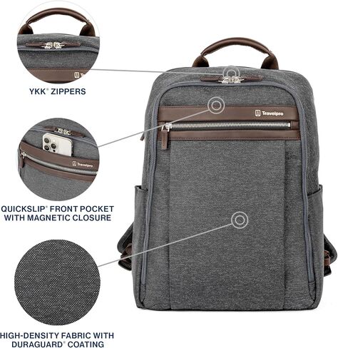 Travelpro Platinum Elite Business Laptop Travel Backpack, Fits up to 16 Inch Laptop, Water Resistant, Men and Women, Black in Saudi Arabia