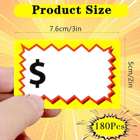 cobee 180 قطعة من ملصقات بيع المرآب، 2 × 3 بوصة ملصق سعر كبير فارغ ملصقات بيع ساحة ملصقات الأسعار ملصقات ملصقات ملصقات بيع قابلة للإزالة لسوق بيع السلع المستعملة للبيع بالتجزئة في ساحة المرآب in Saudi Arabia