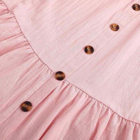 Girls Maxi Skirts Button Front High Waisted Long Skirt with Belt Ruffled Skirts with Pocke in Kuwait