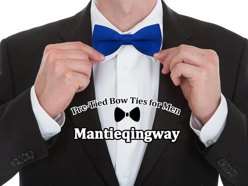 Mantieqingway Black Bow Ties for Men Solid Color Bowties Mens Pre-Tied Adjustable Bow Tie for Graduation Party Wedding in Kuwait