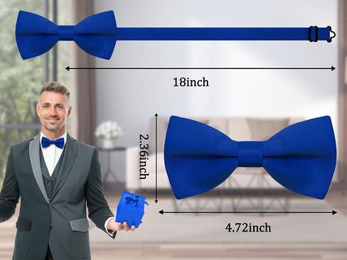 Mantieqingway Black Bow Ties for Men Solid Color Bowties Mens Pre-Tied Adjustable Bow Tie for Graduation Party Wedding in Kuwait