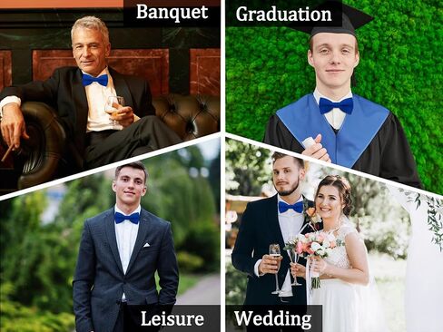 Mantieqingway Black Bow Ties for Men Solid Color Bowties Mens Pre-Tied Adjustable Bow Tie for Graduation Party Wedding in Kuwait