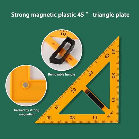 Magnetic Geometry Tool, Protractor, 2 Triangle Rulers Easy Attachment Blackboard Measurement Kit, Teacher Board Protractor Multi-Purpose Kit Large Teaching Aids (Five-Piece Set) in Kuwait