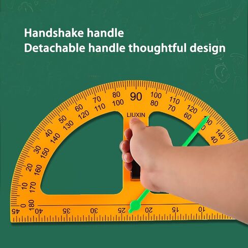 Magnetic Geometry Tool, Protractor, 2 Triangle Rulers Easy Attachment Blackboard Measurement Kit, Teacher Board Protractor Multi-Purpose Kit Large Teaching Aids (Five-Piece Set) in Kuwait