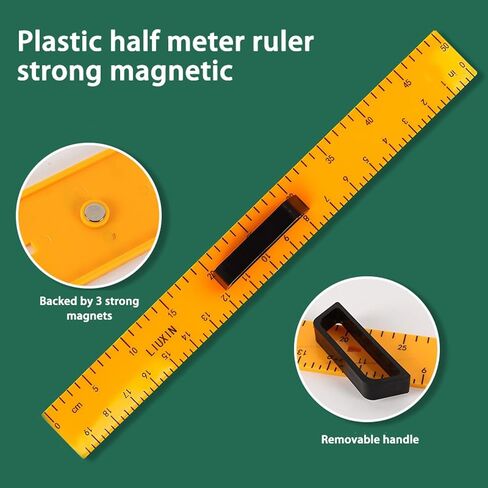 Magnetic Geometry Tool, Protractor, 2 Triangle Rulers Easy Attachment Blackboard Measurement Kit, Teacher Board Protractor Multi-Purpose Kit Large Teaching Aids (Five-Piece Set) in Kuwait