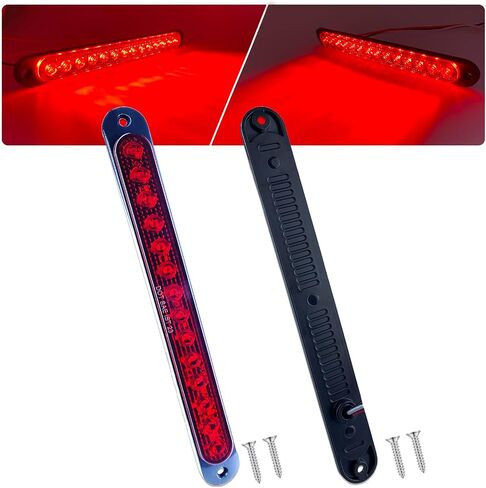 10" LED Amber Trailer LED Turn Signal Light Bar Strip Aluminum Alloy Base Side Marker Tail Lights Assembly for Truck RV Marine Boats, 15 LEDs 2Pcs in Kuwait